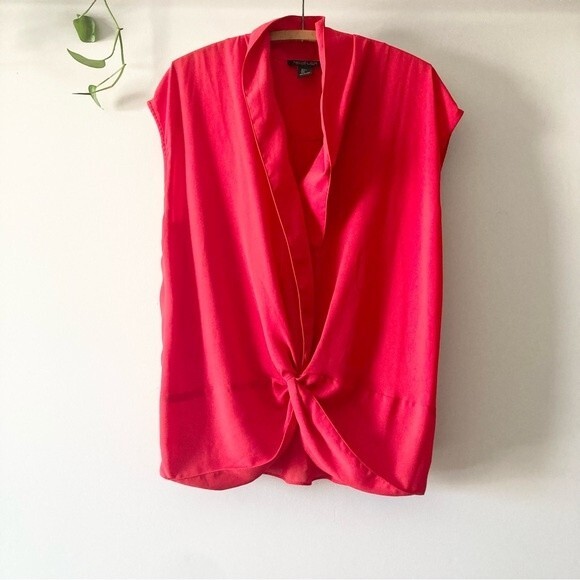 Rachel + Zoe Red wrap front blouse sz large‎ - Picture 1 of 6
